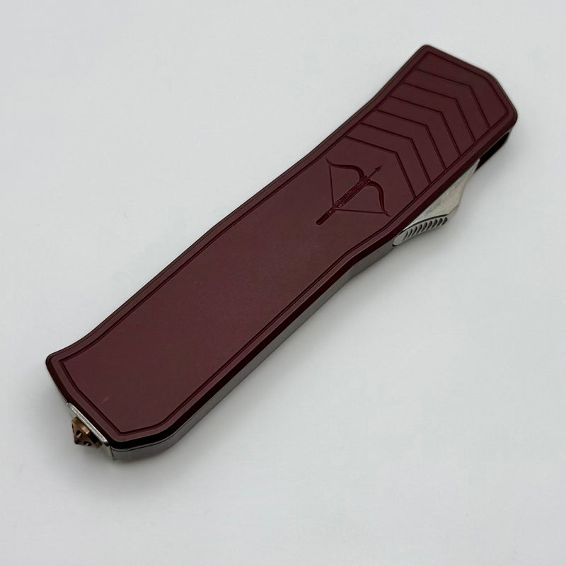 Medford Knife Merc-1 OTF Dagger S45 Tumbled D/E & Red Aluminum Handle