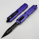 Microtech Dirac Delta Purple Double Edge Black Part Serrated Tactical Standard 227-2PU