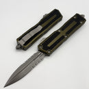 Microtech Scarab 2 Gen 3 D/E Apocalyptic Partial Serrated w/ OD Green Handle 1280-11APOD