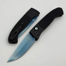 Pro-Tech Brend Auto Black Aluminum Diamond Texture Handle & Sapphire Blue MagnaCut WB1106-SB