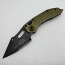 Microtech Borka Stitch Auto w/ OD Green Handles & Partial Serrated M390 169-2OD