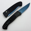 Pro-Tech Brend Auto Black Aluminum Diamond Texture Handle & Sapphire Blue MagnaCut WB1106-SB