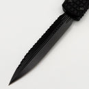 Microtech Ultratech Delta Frag Shadow Fluted Double Edge Full Serrated DLC w/ Nickel Boron Signature Series 122-3UT-DSH (Consignment)