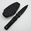 RMJ Tactical Orlando Special Blackout Fixed Blade w/ Black G-10 & MagnaCut