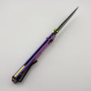 Vosteed Parallel Purple Titanium Handles w/ Black Stonewashed 154CM Tanto Blade A3521