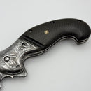 Todd Begg Full Custom Front Line w/ Carbon Fiber/Damascus Handle & 4.25" Damascus Recurve (Consignment)