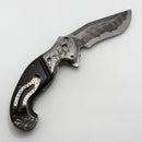Todd Begg Full Custom Front Line w/ Carbon Fiber/Damascus Handle & 4.25" Damascus Recurve (Consignment)