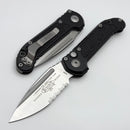 Microtech Knives LUDT Gen III Satin Partial Serrated Drop Point w/ Black Handle 1135-5