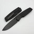 Custom Knife Factory Lex w/ Carbon Fiber Handles & Blackwash M398