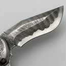 Todd Begg Full Custom Front Line w/ Carbon Fiber/Damascus Handle & 4.25" Damascus Recurve (Consignment)