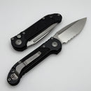 Microtech Knives LUDT Gen III Satin Partial Serrated Drop Point w/ Black Handle 1135-5