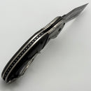 Todd Begg Full Custom Front Line w/ Carbon Fiber/Damascus Handle & 4.25" Damascus Recurve (Consignment)