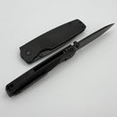Custom Knife Factory Lex w/ Carbon Fiber Handles & Blackwash M398