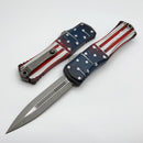 Microtech Knives Hera II USA Flag Apocalyptic D/E Signature Series 1702-10APFLAGS