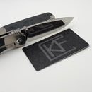 Custom Knife Factory Lex w/ Blue Carbon Fiber Inlaid Titanium Handles & Polished M398