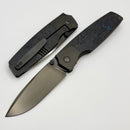 Custom Knife Factory Lex w/ Blue Carbon Fiber Inlaid DLC Titanium Handles & DLC M398