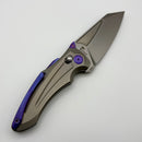 Kubey Sumo Crossbar Lock Sand Blast Titanium w/ Bead Blasted M390 Blade KB400F