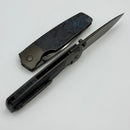 Custom Knife Factory Lex w/ Blue Carbon Fiber Inlaid DLC Titanium Handles & DLC M398