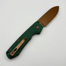 Vosteed Raccoon Top Liner Lock Green Micarta w/ Copper Dune 14C28N A2907
