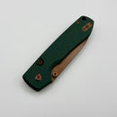 Vosteed Raccoon Top Liner Lock Green Micarta w/ Copper Dune 14C28N A2907