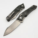 Hawk Designs Talon TechnoCarbo Green Overlay Brightwashed Titanium Handles & Brightwashed M390
