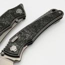 Hawk Designs Talon TechnoCarbo Green Overlay Brightwashed Titanium Handles & Brightwashed M390