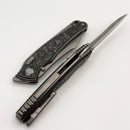 Hawk Designs Talon TechnoCarbo Green Overlay Brightwashed Titanium Handles & Brightwashed M390