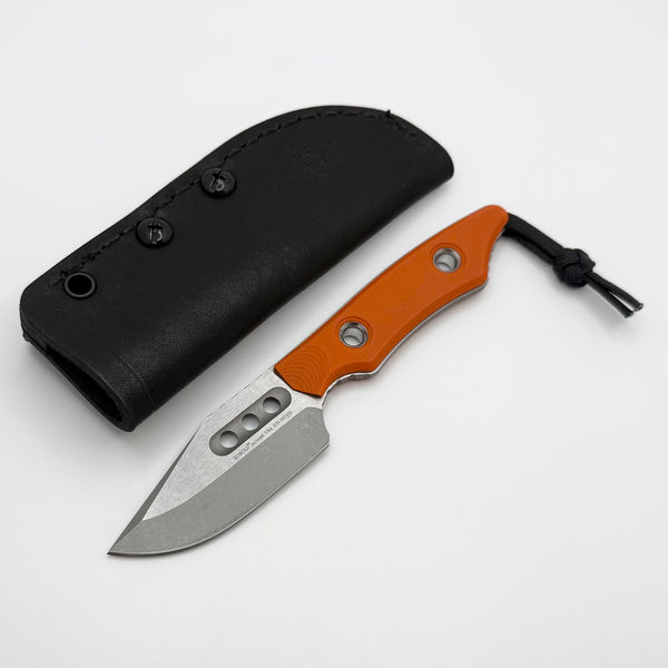 Heretic Kobold Orange G-10 Handles w/ Battleworn Bowie MagnaCut Fixed