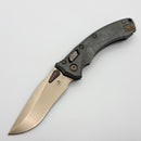 Microtech Amphibian Mini RAM LOK Antique Denim Titanium Slab & Bronze M390MK w/ Bronze Accents 137MRL-13MS2