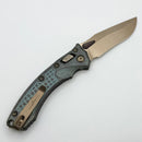 Microtech Amphibian Mini RAM LOK Antique Denim Titanium Frag & Bronze M390MK w/ Bronze Accents 137MRL-13FRMS2