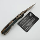 Microtech Amphibian Mini RAM LOK Antique Denim Titanium Frag & Bronze M390MK w/ Bronze Accents 137MRL-13FRMS2