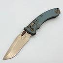 Microtech Amphibian Mini RAM LOK Antique Denim Titanium Fluted & Bronze M390MK w/ Bronze Accents 137MRL-13FLMS2