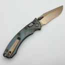 Microtech Amphibian Mini RAM LOK Antique Denim Titanium Fluted & Bronze M390MK w/ Bronze Accents 137MRL-13FLMS2