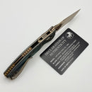Microtech Amphibian Mini RAM LOK Antique Denim Titanium Fluted & Bronze M390MK w/ Bronze Accents 137MRL-13FLMS2