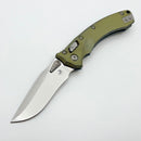 Microtech Amphibian Mini RAM LOK Stonewash Titanium Galactic Gold Fluted & Stonewash M390MK w/ Blue Accents 137MRL-10FLMS15