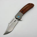 Pena X Series Lanny's Clip Flipper Brown Micarta w/ Satin S35VN (Consignment)