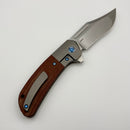 Pena X Series Lanny's Clip Flipper Brown Micarta w/ Satin S35VN (Consignment)