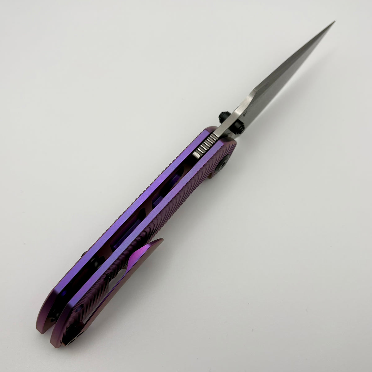 Kansept Knives Fenrir Purple Ripple Titanium & Damascus K1034C5 (Consi