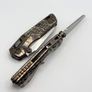 Microtech Marfione Select MSI RAM LOK Mini Frag Flamed Titanium Handles w/ Bronze Accents & Stonewash M390MK 210M-10FRMS12