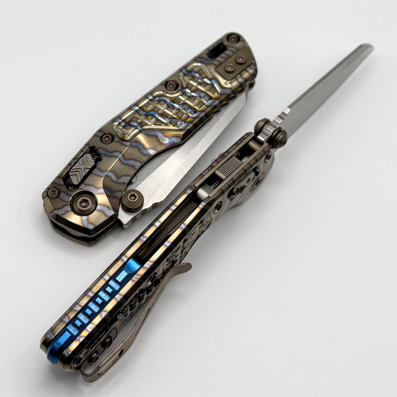 Microtech Marfione Select MSI RAM LOK Mini Frag Flamed Titanium Handle