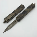 Microtech Dirac Double Edge Bronzed Apocalyptic & Badlands Hex Camo Signature Series 225-13APBNHXCS