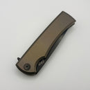 Chaves Knives Street Liberation Flipper Bronze Titanium Integral Handle & PVD Chisel Tanto M390 (Consignment)