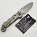 Microtech Marfione Select LUDT Gen III Slab Side Titanium Handles w/ Flamed Accents & Stonewash Tanto 1136-10MS7