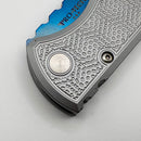 Chaves Pro-Tech Redencion 229 Auto w/ Spiral Stipple Handle & Sapphire Blue Tanto S35VN (Consignment)