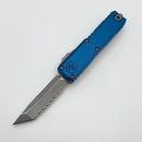 Microtech UTX-85 Gen IV w/ Blue Handle & Apocalyptic Full Serrated T/E M390MK 12334-12APBL