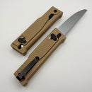Reate EXO-Performance Gravity Knife Tan Diamond Pattern Handle w/ Stonewashed Nitro-V & Satin Saw Blade