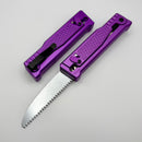 Reate EXO-Performance Gravity Knife Purple Diamond Pattern Handle w/ Stonewashed Nitro-V & Satin Saw Blade