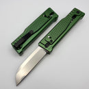 Reate EXO-Performance Gravity Knife Green Diamond Pattern Handle w/ Stonewashed Nitro-V & Satin Saw Blade