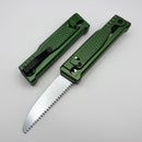 Reate EXO-Performance Gravity Knife Green Diamond Pattern Handle w/ Stonewashed Nitro-V & Satin Saw Blade