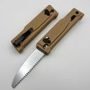 Reate EXO-Performance Gravity Knife Tan Stripe Pattern Handle w/ Stonewashed Nitro-V & Satin Saw Blade